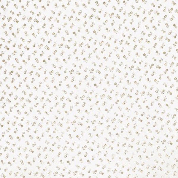 Baumwolle Druck Sternblume Beige auf Weiß